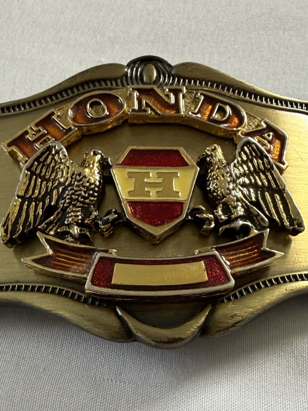 Vintage 1978 Honda Motorcycle Double Eagle Belt Buckle By AHM